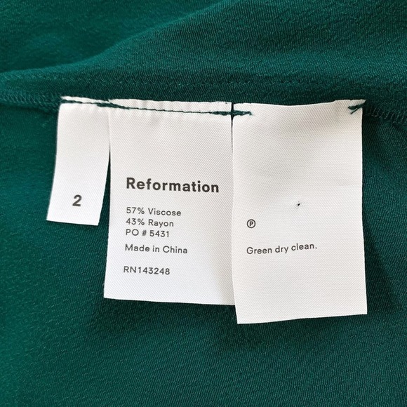 Reformation Artemis Emerald Green Backless Dress Size 2 - Picture 7 of 10